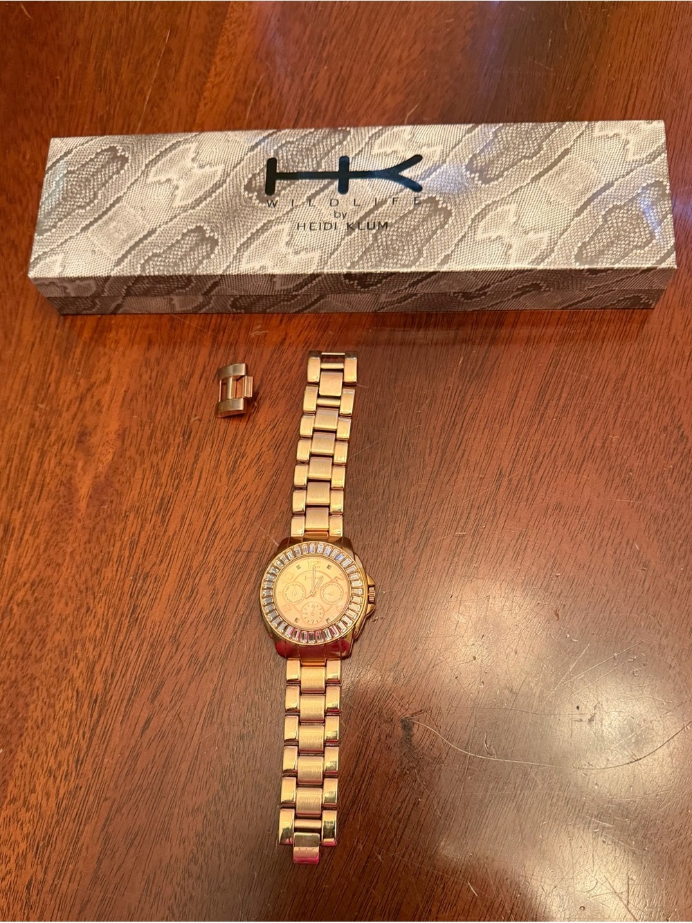 NIB Heidi Klum Gold-Tone Women's Bracelet Watch with extender